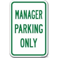 Indication Warning Sign Manager Parking Only Vintage Industrial Custom Wall Art Outdoor Indoor 12x8 Inches New Aluminum Metal tin Sign