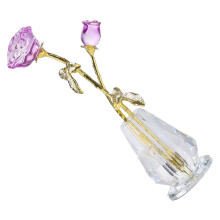 Elegant Crystal Rose Statue Centerpieces Romantics-Purple