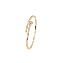T-stang åpen mansjettarmbånd for kvinner, forgylt kubisk zirkonia spikerarmbånd, justerbart håndleddsarmbånd stabelbare smykker gave til henne