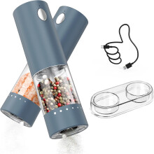 Moulin à sel et à poivre rechargeable avec lumière LED et