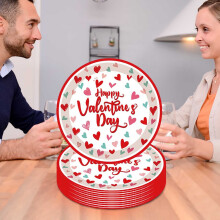 Assiettes jetables 9 pouces pour la Saint-Valentin (paquet de 20)