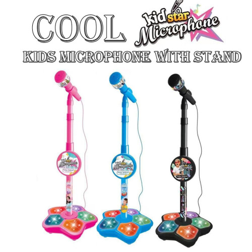 Kids' Adjustable Microphone Stand with LED Lights 1