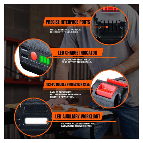 2 τεμάχια αντικατάστασης μπαταριών Black and Decker 20V MAX - Μπαταρία λιθίου 7.0Ah LB2X4020, 2