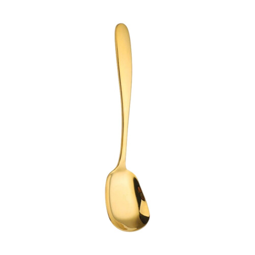 Stainless Steel Flat-Bottom Spoon Thickened Yellow 1
