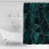 Κουρτίνα μπάνιου με γεωμετρικά σχέδια, 66" x 72", σκούρο πράσινο τριγωνικό κολάζ 2