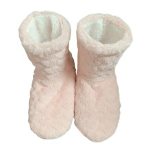 Antislip jacquard pluche pantoffelsokken, dikke warme binnensokken voor volwassenen, 1 paar, roze