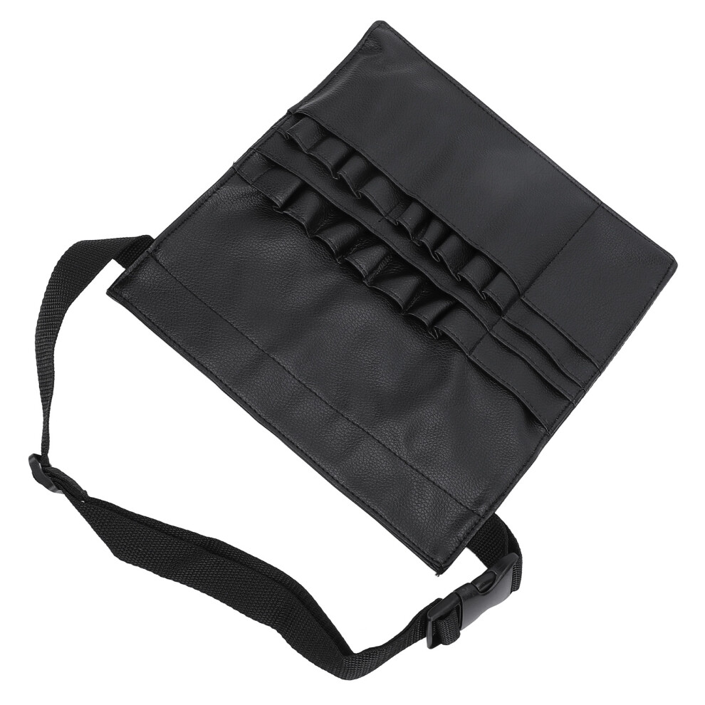 Travel Makeup Brush Storage Belt Small Foldable PU Leather Cosmetic Pouch