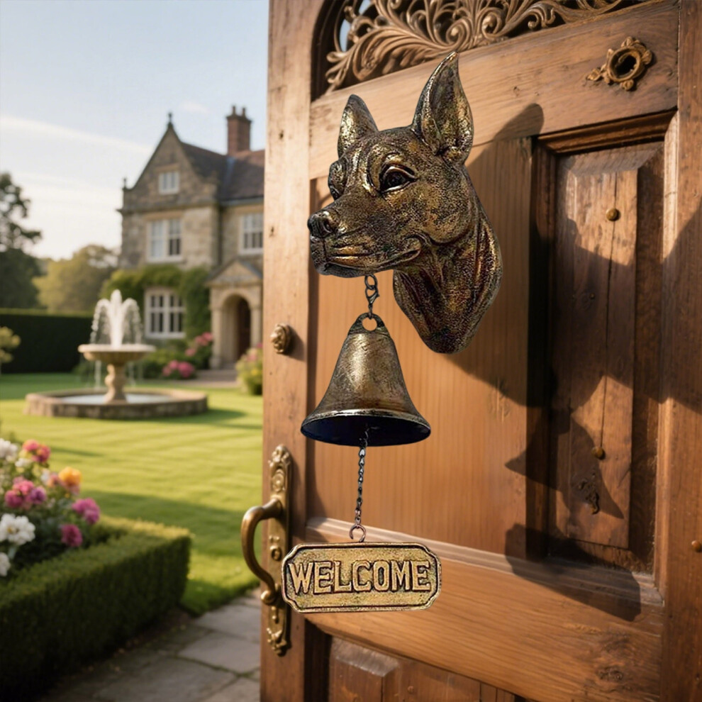 Welcome Doorbell Vintage Wrought Iron Dinner Chime Retro Outdoor Doorbell Stylish Collection Bell-Shaped Decor Hanging Bell Ornaments 9181073314865