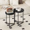 Homcom HOMCOM Nesting Coffee Table Set of 2 with Metal Frame, Black Marble Effect 1