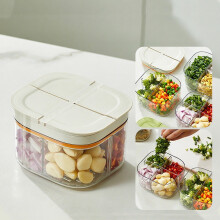 Boîte de rangement alimentaire blanche à 4 compartiments - Contenant hermétique et étanche, organisateur de repas et de déjeuners pour la maison