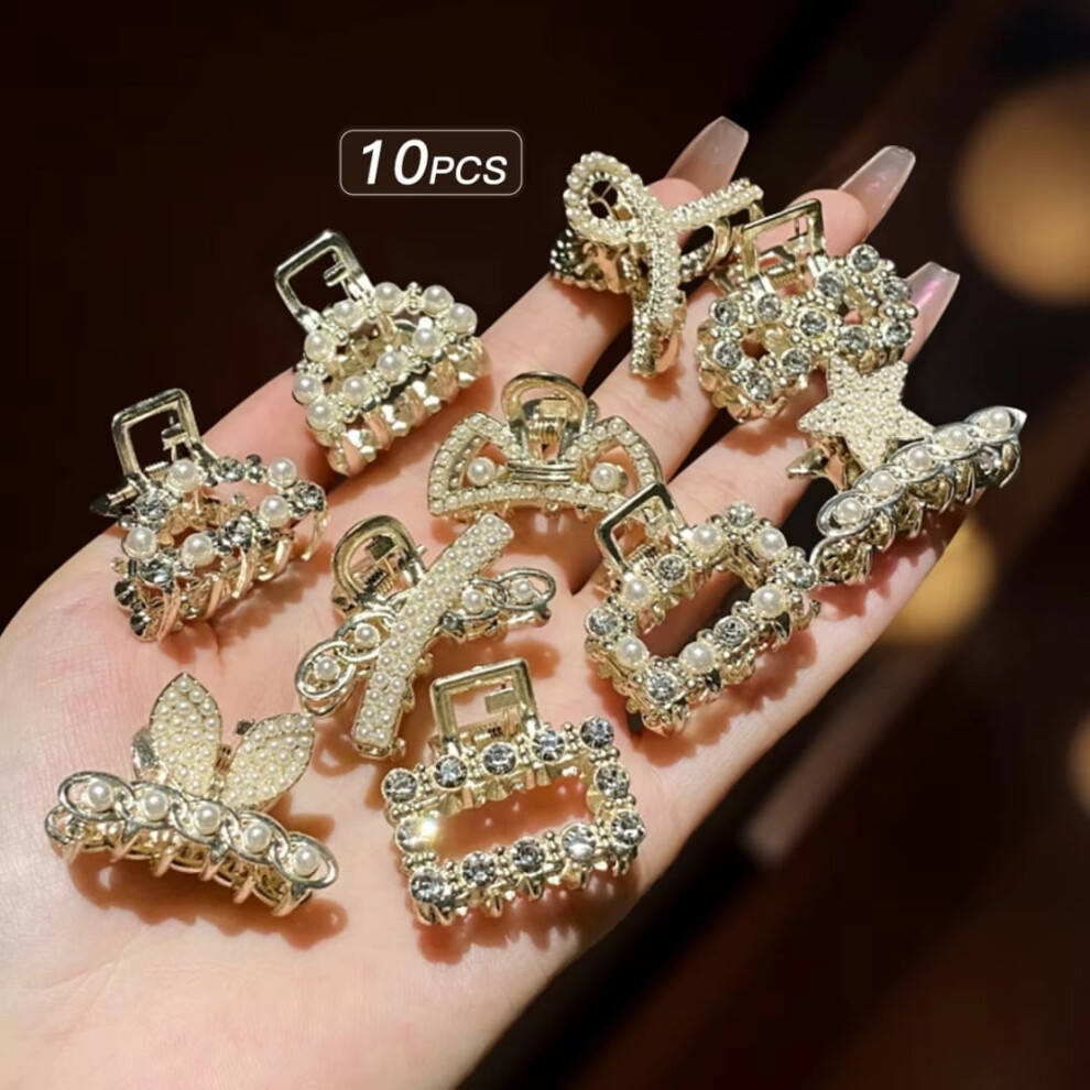 Alloy Rhinestone Hair Clips Fashionable Small 10 pcs