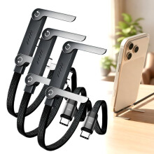 USB-C till USB-C snabbladdningskabel, 240W flätad, vikbar med