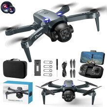 Opvouwbare FPV-drone met 1080p-resolutie en hoogtebehoud – WiFi RC-quadcopter voor beginners, 10 minuten vliegtijd, 80 meter bereik,