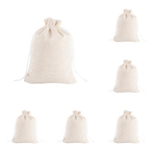 Lot de 12 pochettes cadeaux en lin à cordon (12,7 x 17,8 cm), pochettes à bijoux réutilisables pour mariage, fête, loisirs créatifs – Idéales