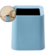 Poubelle carrée moderne – Ouverture sur le dessus, sac dissimulé, poubelle minimaliste en plastique avec seau intérieur pour chambre, salle de