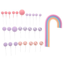 28pcs Happy Birthday Cake Toppers Assorted Color For Themed Events