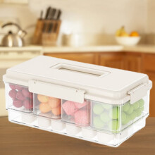 Kit de conservation portable pour aliments et blocs réfrigérants avec poignée – Plateau compartimenté réfrigéré avec couvercle pour fruits,