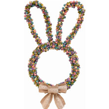 Künstlicher Osterkranz (45 cm) mit Hase und Beeren – Landhausstil für Tür, Wand, Fenster, drinnen/draußen – Passend zur Osterdekoration