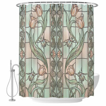 Floral Shower Curtain 72x72 in, Waterproof Polyester
