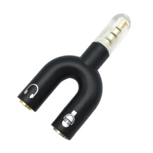 Audio Splitter Headset Adapter 2 In 1 U Type 3.5mm Headphone Connector for Men And Women Laptop PC Tablet for Sharing Audio special