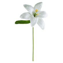 Fleur au crochet, fleurs faites main, cadeau floral tricoté pour elle, anniversaire, fête des mères, épouse, amoureuse, amies (blanc)