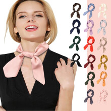 Lenço quadrado feminino de 70 cm, estilo retrô, pequeno, para pescoço e cabeça, ciano, tamanho único – pronto para presentear