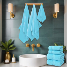 Ensemble de serviettes douces multicolores – Ultra absorbantes, mélange de coton luxueux, qualité spa, douces et durables, pour la salle de bain