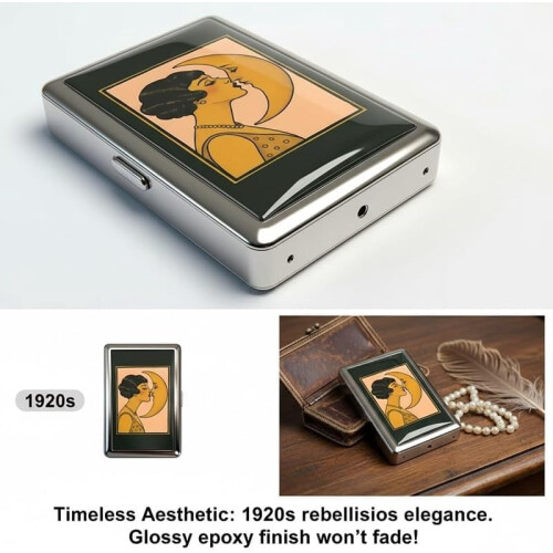 Μεταλλική θήκη καρτών Vintage Art Deco με θωράκιση RFID 1