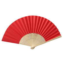 Éventail chinois pliant rouge – Soie et bambou, franges ajourées, pour mariage, danse, fête, décoration intérieure