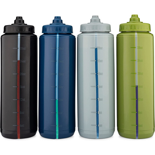 32oz Squeeze Water Bottles with Blender Whisk 4-Pack 1
