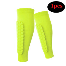 Espinilleras de snowboard transpirables y elásticas de color verde fluorescente.