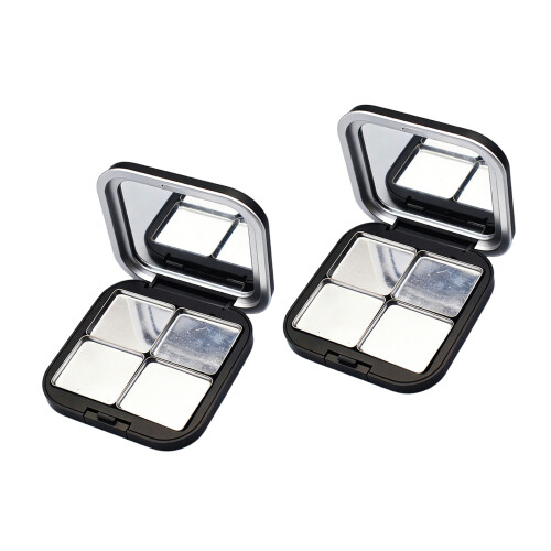 2Pcs Plastic Magnetic Closure Makeup Powder With Clear Mirror-2