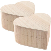 2er-Set herzförmige Aufbewahrungsboxen aus Holz für Frauen