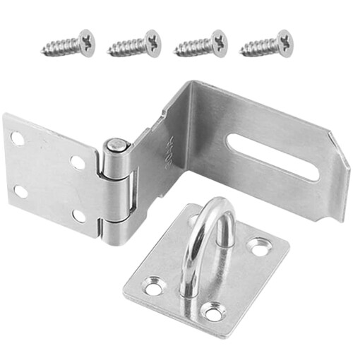 Stainless Steel Security Padlock Flip Locks Locking Gate Door Silver 2