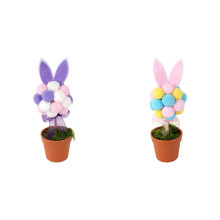 2 stuks 21 cm paasboom met kleurrijke eieren en zonnebloemen – Tafeldecoratie voor binnen, lente/bruiloft/feestartikelen, geschikt voor Pasen
