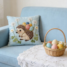 Federa per cuscino pasquale corta e ricamata, ideale per divano, camera da letto e soggiorno.