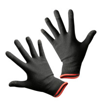 1 par de luvas pretas para jogos com tela sensível ao toque, absorventes de suor e antiderrapantes para uso com celular.