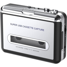 Retro Cassette Player & MP3/CD Converter, Portable USB Tape Capture Stereo Audio Player Compatible with Laptop/PC