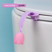 Lève-abattant de toilette, poignée de siège de toilette à motif floral, en plastique violet, pour une utilisation hygiénique dans la salle de