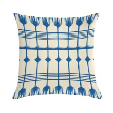 Housses de coussin géométriques modernes bleues et blanches 45 x 45 cm, housses de coussin décoratives pour canapé et salon
