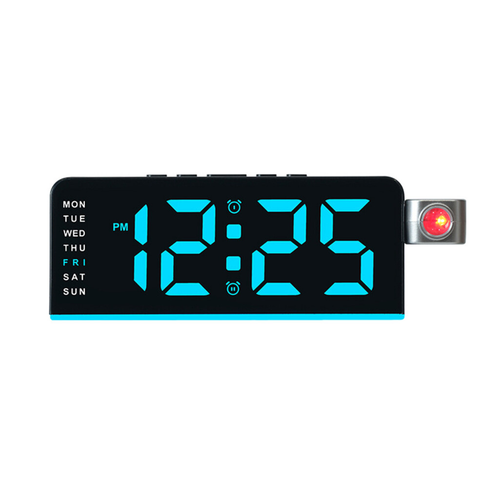 Digital Projector Alarm Clocks For Bedroom-Black Shell Lig Blue 7696001561669