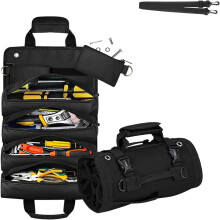 Hochwertige, aufrollbare Werkzeugtasche, robuster, tragbarer Organizer mit abnehmbaren Taschen – geeignet für Heimwerker, Mechaniker und