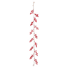 Kunstmatige kerstslingers, 7,08 inch groene kerstranken met rode bessen, kunstgroen slingers voor bruiloft, feest en huisdecoratie.