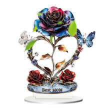 Élégante figurine en forme de cœur en acrylique, ornement de bureau souvenir pour la Saint-Valentin, un anniversaire ou un mariage.
