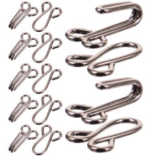 30Pcs Plated Silver Metal Hook and Eye Closure Sew on Hooks for Bra Skirt Pants Replacement