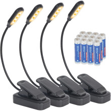 Pince Ă livres LED avec lampe 3 couleurs, lot de 4
