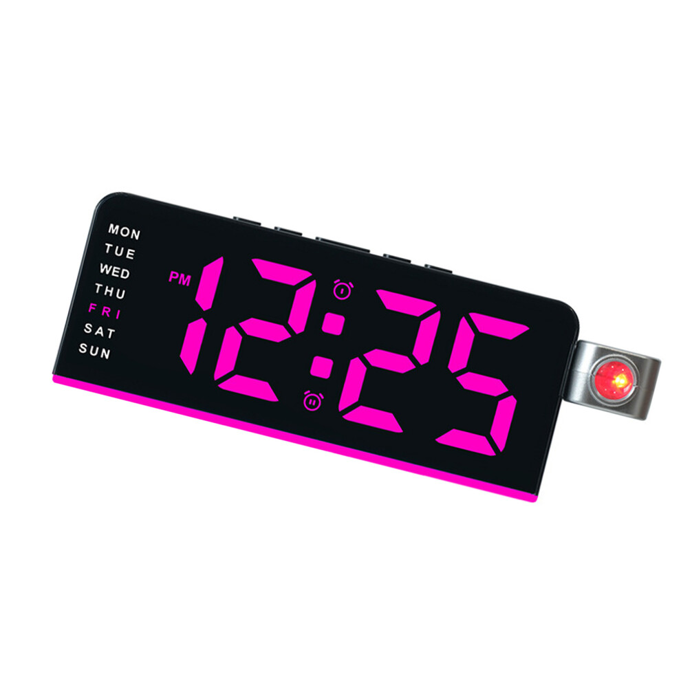 Projection Clock For Bedroom,Digital Clock-Black Shell Lam Pink 7696001560907