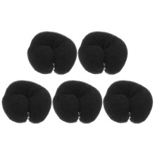 Haarknotmaker in zwart, snel stylen, duurzaam schuim, multifunctioneel, 5 stuks