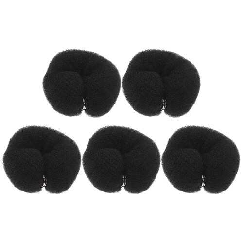 Chignons en mousse noire, coiffage rapide, usages multiples, lot de 5