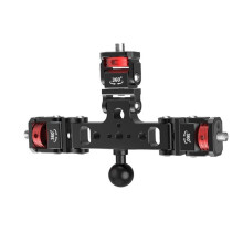 Soporte de montaje triple ajustable de aluminio de 1/4" para cámara de acción, teléfono, trípode LED, soporte para selfies y transmisión en vivo